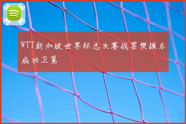 WTT新加坡世界杯总决赛战罢樊振东成功卫冕